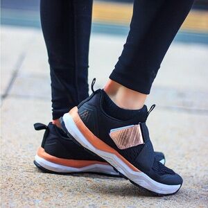Sleek Black and Copper Women's Biking Shoes